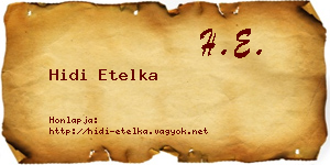 Hidi Etelka névjegykártya